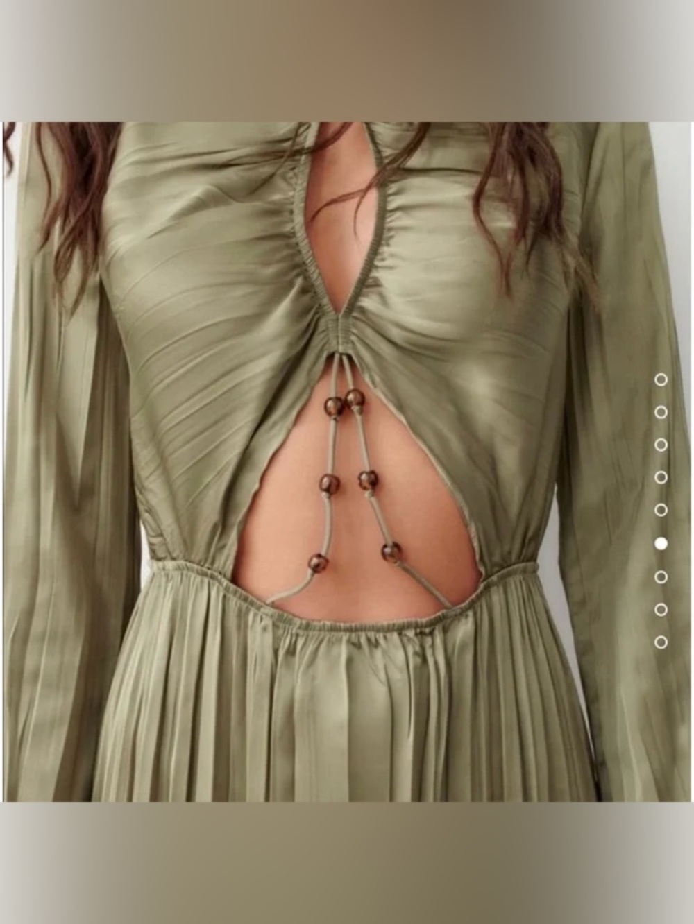 ZARA WRINKLE SATIN EFFECT CUT OUT MIDI DRESS (Customized) - Picture 10 of 12